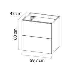 Tiger Badkamermeubel Studio 60cm Hoogglans Wit/witte Waskom Met Vierkante Greep -Gamma Badkamer Winkel 123 2304