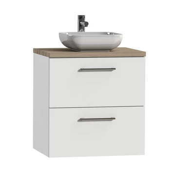 Tiger badkamermeubel Studio 60cm hoogglans wit/witte waskom met ronde greep Tiger Badkamermeubel Studio 60cm Hoogglans Wit/witte Waskom Met Ronde Greep -Gamma Badkamer Winkel 123 2316