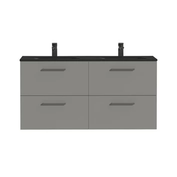 Tiger badkamermeubel Studio 120cm matgrijs/mat zwart met vierkante greep Tiger Badkamermeubel Studio 120cm Matgrijs/mat Zwart Met Vierkante Greep -Gamma Badkamer Winkel 123 2327