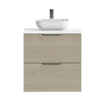 Tiger Badkamermeubel Studio 60 cm Naturel Eik met Keramische Waskom Hoogglans Wit en Profielgrepen Tiger Badkamermeubel Studio 60 Cm Naturel Eik Met Keramische Waskom Hoogglans Wit En Profielgrepen -Gamma Badkamer Winkel 123 2337