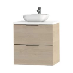 Tiger Badkamermeubel Studio 60 Cm Naturel Eik Met Keramische Waskom Hoogglans Wit En Profielgrepen 4 Tiger Badkamermeubel Studio 60 Cm Naturel Eik Met Keramische Waskom Hoogglans Wit En Profielgrepen -Gamma Badkamer Winkel 123 2339