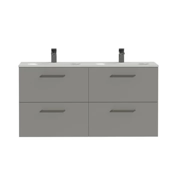 Tiger badkamermeubel Studio 120cm matgrijs/mat wit met vierkante greep Tiger Badkamermeubel Studio 120cm Matgrijs/mat Wit Met Vierkante Greep -Gamma Badkamer Winkel 123 2341