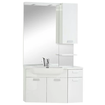 Fabulous badmeubelset linkshoekig hoogglans wit 100 cm Fabulous Badmeubelset Linkshoekig Hoogglans Wit 100 Cm -Gamma Badkamer Winkel 123 2366