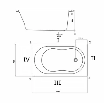 Sealskin Bad Optimo Acryl 70x120x45 cm Sealskin Bad Optimo Acryl 70x120x45 Cm -Gamma Badkamer Winkel 123 2461