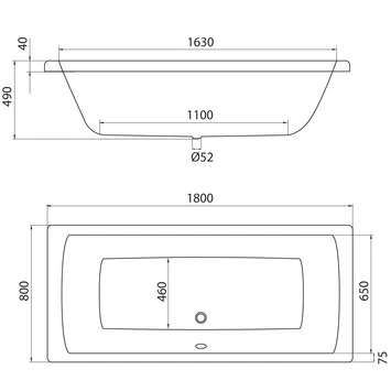 Sealskin Bad Trend Acryl 80x180x47 cm Sealskin Bad Trend Acryl 80x180x47 Cm -Gamma Badkamer Winkel 123 2465