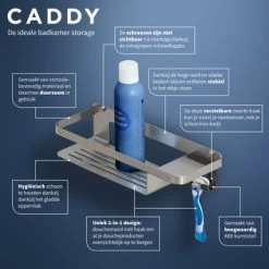 Tiger Douchemand Met Haak Caddy Rvs -Gamma Badkamer Winkel 123 2532