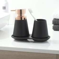 Sealskin Zeepdispenser Conical Porcelein Zwart -Gamma Badkamer Winkel 123 2553