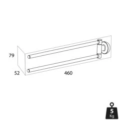 Tiger 2-armig Handdoekrek Cooper RVS/zwart -Gamma Badkamer Winkel 123 2627