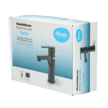 Atlantic wastafelkraan Parker met hendel Zwart Atlantic Wastafelkraan Parker Met Hendel Zwart -Gamma Badkamer Winkel 123 263