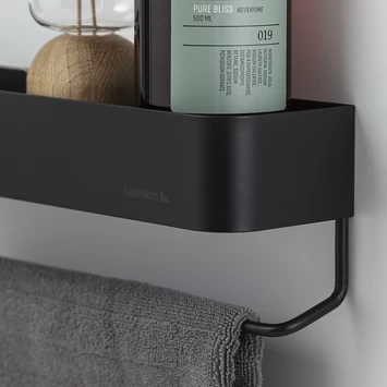 Sealskin Brix wandrek met handdoekrek 55 cm Zwart Sealskin Brix Wandrek Met Handdoekrek 55 Cm Zwart -Gamma Badkamer Winkel 123 2654