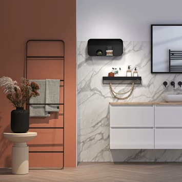 Sealskin Brix wandrek met handdoekrek 55 cm Zwart Sealskin Brix Wandrek Met Handdoekrek 55 Cm Zwart -Gamma Badkamer Winkel 123 2656