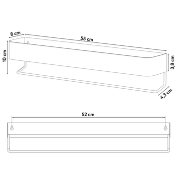 Sealskin Brix wandrek met handdoekrek 55 cm Zwart Sealskin Brix Wandrek Met Handdoekrek 55 Cm Zwart -Gamma Badkamer Winkel 123 2661