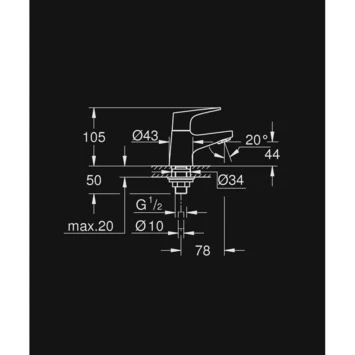 GROHE fonteinkraan Start Flow XS-size met hendel Chroom GROHE Fonteinkraan Start Flow XS-size Met Hendel Chroom -Gamma Badkamer Winkel 123 27