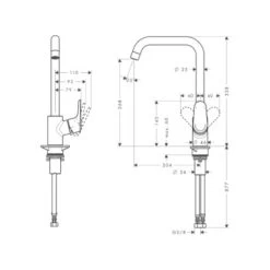 Hansgrohe Keukenkraan Ecos L Met Hendel Chroom 4 Hansgrohe Keukenkraan Ecos L Met Hendel Chroom -Gamma Badkamer Winkel 123 271