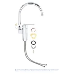 Grohe Keukenkraan Wave Cosmopolitan Met Hendel En C-uitloop Chroom -Gamma Badkamer Winkel 123 276