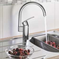 Grohe Keukenkraan Wave Cosmopolitan Met Hendel En C-uitloop Chroom -Gamma Badkamer Winkel 123 277