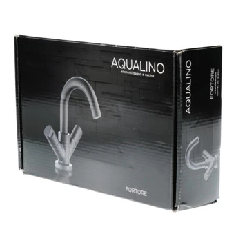 Aqualino wastafelkraan Fortore 2-knops met waste Zwart Aqualino Wastafelkraan Fortore 2-knops Met Waste Zwart -Gamma Badkamer Winkel 123 290