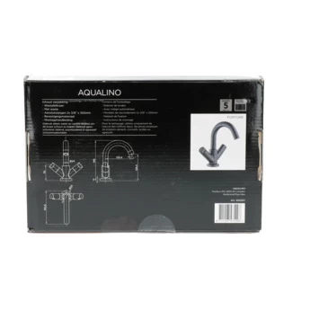 Aqualino wastafelkraan Fortore 2-knops met waste Zwart Aqualino Wastafelkraan Fortore 2-knops Met Waste Zwart -Gamma Badkamer Winkel 123 291
