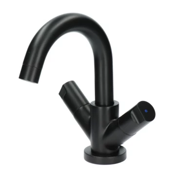 Aqualino wastafelkraan Fortore 2-knops met waste Zwart Aqualino Wastafelkraan Fortore 2-knops Met Waste Zwart -Gamma Badkamer Winkel 123 292