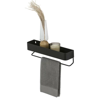 Sealskin Plank- en handdoekhouder Brix Zwart Sealskin Plank- En Handdoekhouder Brix Zwart -Gamma Badkamer Winkel 123 2922