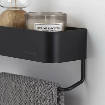 Sealskin Plank- en handdoekhouder Brix Zwart Sealskin Plank- En Handdoekhouder Brix Zwart -Gamma Badkamer Winkel 123 2926