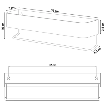 Sealskin Plank- en handdoekhouder Brix Zwart Sealskin Plank- En Handdoekhouder Brix Zwart -Gamma Badkamer Winkel 123 2934