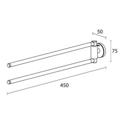 Tiger Handdoekhouder Urban 2-Armig Zwart -Gamma Badkamer Winkel 123 2967