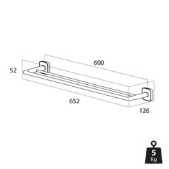 Tiger Handdoekhouder Carv Dubbel Zwart -Gamma Badkamer Winkel 123 2996