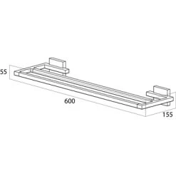 Tiger Dubbel Handdoekrek Zenna Chroom/Wengé -Gamma Badkamer Winkel 123 3001