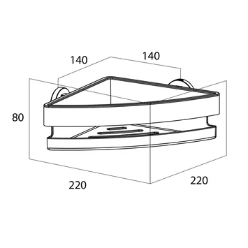 Tiger Noon hoek douchemand 22 x 8 x 22 cm chroom Tiger Noon Hoek Douchemand 22 X 8 X 22 Cm Chroom -Gamma Badkamer Winkel 123 3185