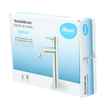 Atlantic wastafelkraan Spencer met hendel RVS Atlantic Wastafelkraan Spencer Met Hendel RVS -Gamma Badkamer Winkel 123 330