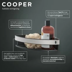 Tiger Hoekdouchemand Cooper 21 Cm RVS/zwart -Gamma Badkamer Winkel 123 3655