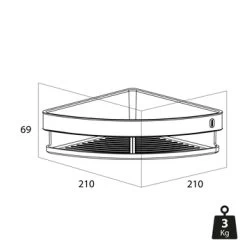 Tiger Hoekdouchemand Cooper 21 Cm RVS/zwart -Gamma Badkamer Winkel 123 3656