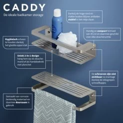 Tiger Douchemand Met Handdoekhouder Caddy Rvs -Gamma Badkamer Winkel 123 3667