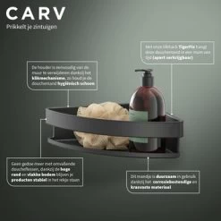 Tiger Hoekdouchemand Carv 21 Cm Zwart -Gamma Badkamer Winkel 123 3712