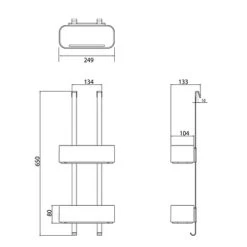 Tiger Doucherek Ophangbaar 2-store 25cm Zwart -Gamma Badkamer Winkel 123 3729