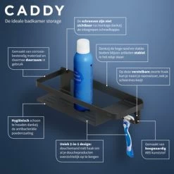 Tiger Douchemand Met Haak Caddy Zwart 9 Tiger Douchemand Met Haak Caddy Zwart -Gamma Badkamer Winkel 123 3758