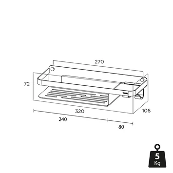 Tiger Douchemand Met Haak Caddy Zwart Tiger Douchemand Met Haak Caddy Zwart -Gamma Badkamer Winkel 123 3759