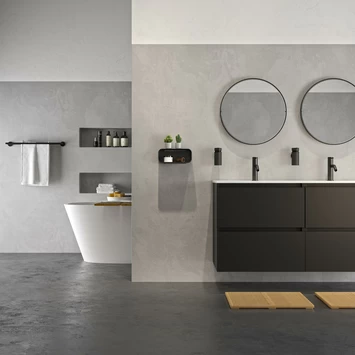 Tiger wandrek/douchemand 2-store 25cm zwart Tiger Wandrek/douchemand 2-store 25cm Zwart -Gamma Badkamer Winkel 123 3771