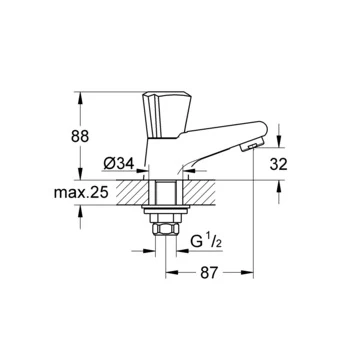 Grohe Fonteinkraan Costa Trend met Draaiknop Chroom Grohe Fonteinkraan Costa Trend Met Draaiknop Chroom -Gamma Badkamer Winkel 123 439