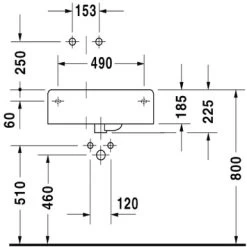 Duravit Wastafel Scola Links 61.4x45.9x22.4 Cm -Gamma Badkamer Winkel 123 4702