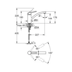 GROHE Keukenkraan Swift Met Hendel Chroom -Gamma Badkamer Winkel 123 498