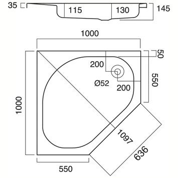 Sealskin Douchebak Optimo Hoekinstap Inbouw 100x100x14 cm Sealskin Douchebak Optimo Hoekinstap Inbouw 100x100x14 Cm -Gamma Badkamer Winkel 123 5070