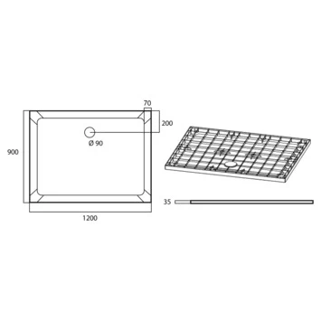 Van Marcke Helion douchebak in kunststofcomposiet wit 120x90 Van Marcke Helion Douchebak In Kunststofcomposiet Wit 120x90 -Gamma Badkamer Winkel 123 5095