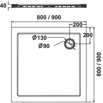Sealskin Douchebak Fusion Vierkant Inbouw 80x80x4 cm Sealskin Douchebak Fusion Vierkant Inbouw 80x80x4 Cm -Gamma Badkamer Winkel 123 5097