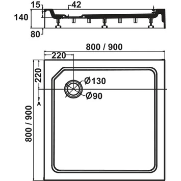 Sealskin Douchebak Fusion Vierkant Opbouw 90x90x14 cm Wit Sealskin Douchebak Fusion Vierkant Opbouw 90x90x14 Cm Wit -Gamma Badkamer Winkel 123 5113