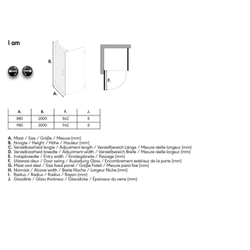 Sealskin Douchewand voor Swingdeur I AM 200x90 cm Chroom Sealskin Douchewand Voor Swingdeur I AM 200x90 Cm Chroom -Gamma Badkamer Winkel 123 5158