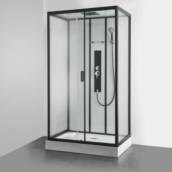 Allibert douchecabine Uyuni wandmodel 80x120cm zwart Allibert Douchecabine Uyuni Wandmodel 80x120cm Zwart -Gamma Badkamer Winkel 123 5325