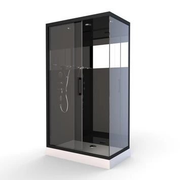 Aurlane Douchecabine met Schuifdeur Black Mirror 2 Rechthoek Zwart 80x110 cm Aurlane Douchecabine Met Schuifdeur Black Mirror 2 Rechthoek Zwart 80x110 Cm -Gamma Badkamer Winkel 123 5338