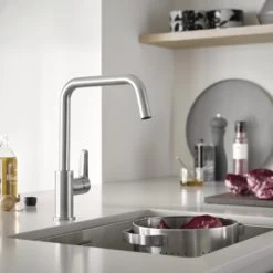 Grohe Keukenkraan Start Hoge U-uitloop QuickFix Supersteel (RVS Look) 8 Grohe Keukenkraan Start Hoge U-uitloop QuickFix Supersteel (RVS Look) -Gamma Badkamer Winkel 123 538